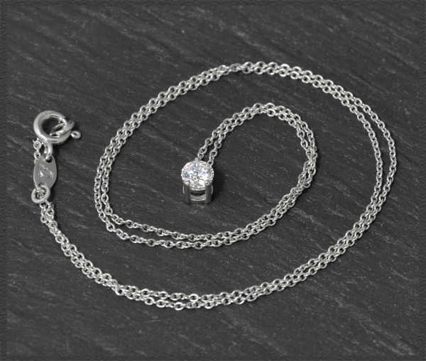 Brillant 585 Gold Collier, 0,45ct, Si2; Anhänger